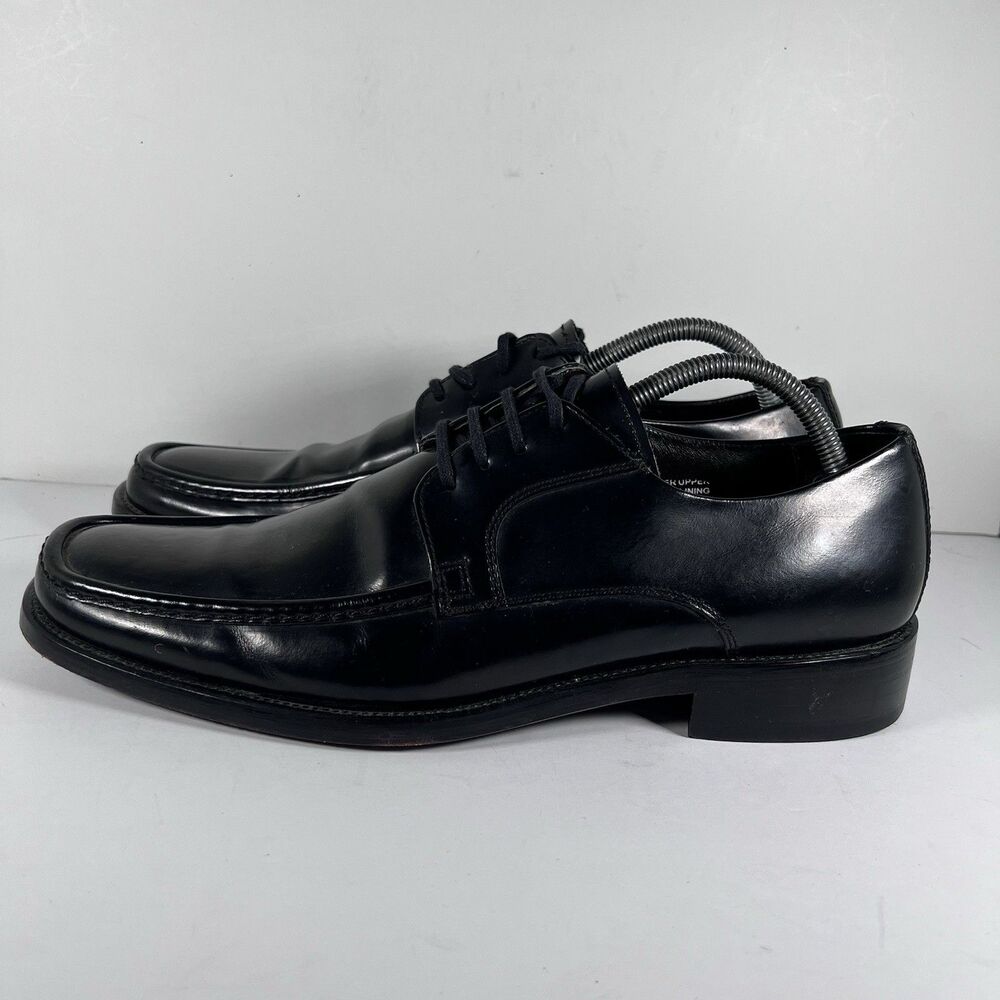 Kenneth Cole Reaction Black Leather Square Toe Moc Toe Derby Shoes Men's Size 10 - Picture 3 of 8